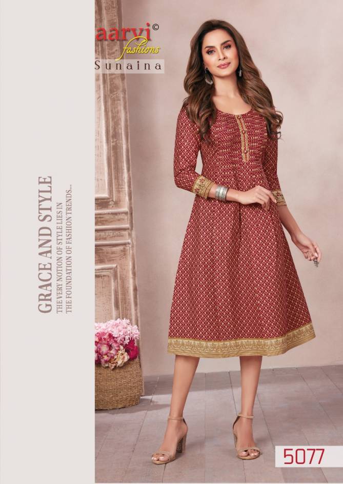 Aarvi Sunaina Vol 1 Regular Wear Wholesale Cotton Kurtis Catalog
